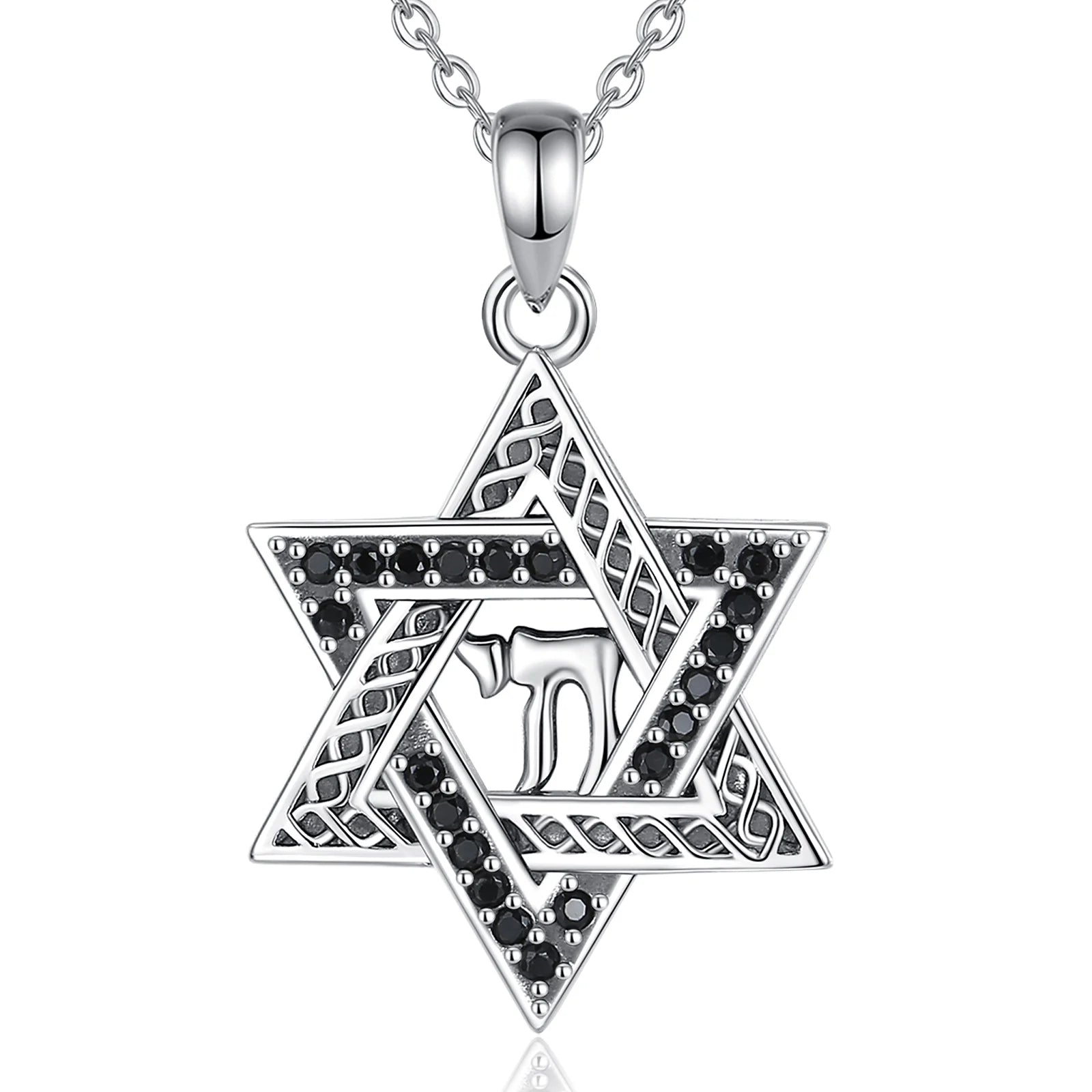 Colgante de plata de ley 925 con el Sello de David