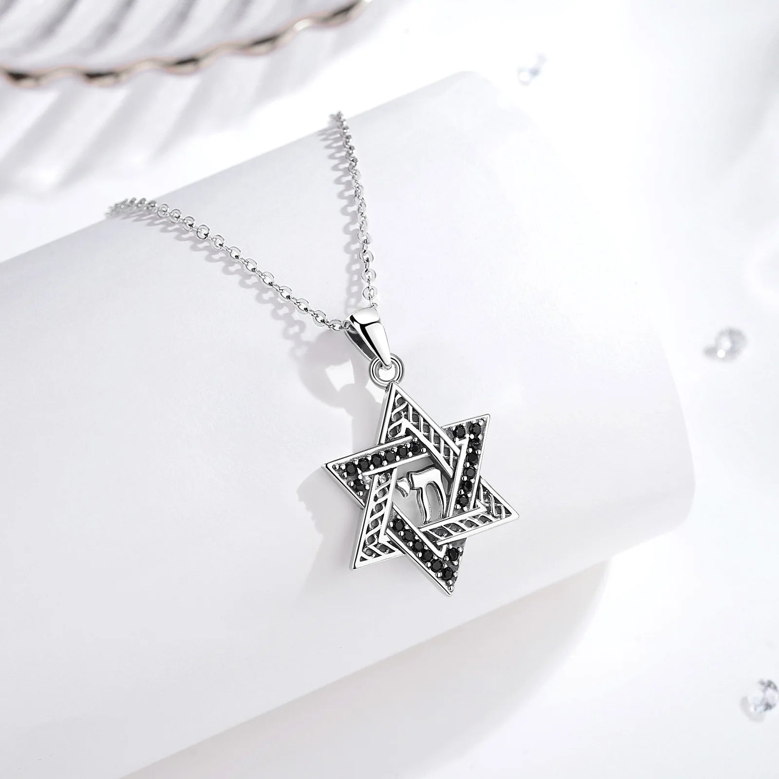 Colgante de plata de ley 925 con el Sello de David