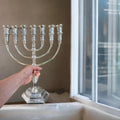 Menorah Jerusalem Temple 14 inch Height 35 cm 7 Branches SIilver Plated XL