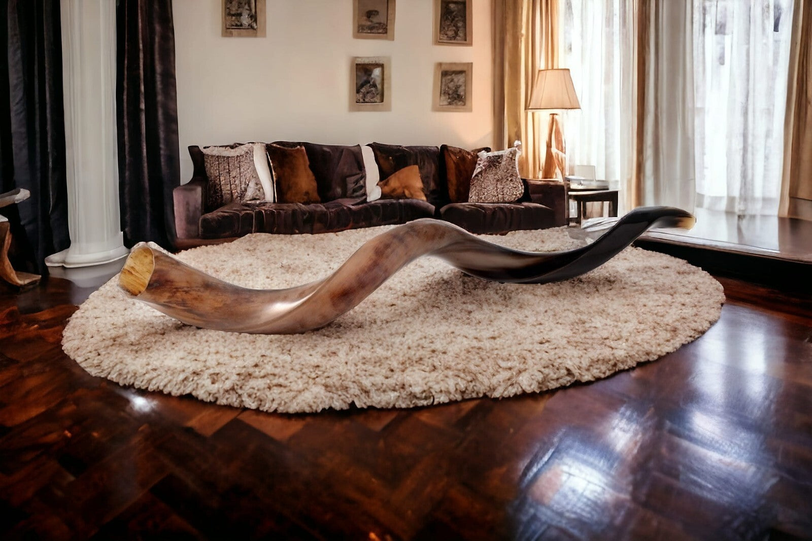 Shofar Polished Polish Kosher Kudu Horn 36" -40 " inch (90-100cm) Made In Israel